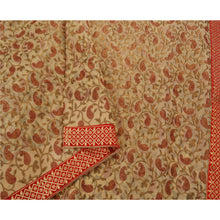 Load image into Gallery viewer, Sanskriti Vintage Cream Indian Sari Art Silk Painted Craft 5 YD Fabric Sarees
