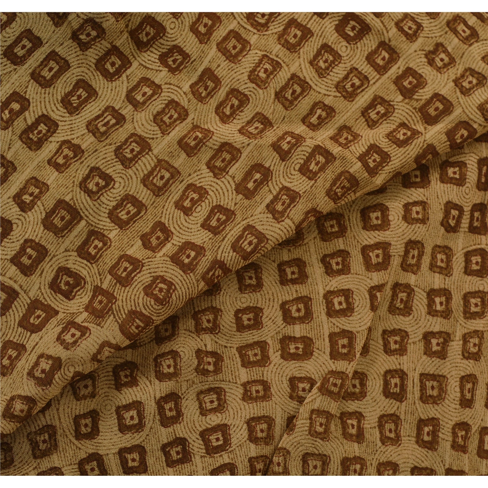 Санскритские винтажные коричневые сари из смеси жоржета с вышивкой из экологически чистой ткани Культурное сари