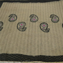 Load image into Gallery viewer, Cream Saree Art Silk Embroidered Woven Craft 5 Yd Fabric Sari
