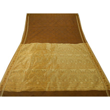 Load image into Gallery viewer, Brown Saree Art Silk Woven Craft 5Yd Fabric Decor Premium Sari
