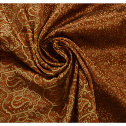 Sanskriti Vintage Green Saree Art Silk Woven Craft Decor Sustainable Fabric Sari Blouse Pc