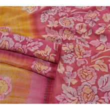 Load image into Gallery viewer, Saffron Saree Pure Georgette Silk Embroidery Craft Fabric Sari
