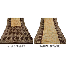 Load image into Gallery viewer, Cream Saree Pure Silk Batik Work Craft  Decor Soft Fabric Sari
