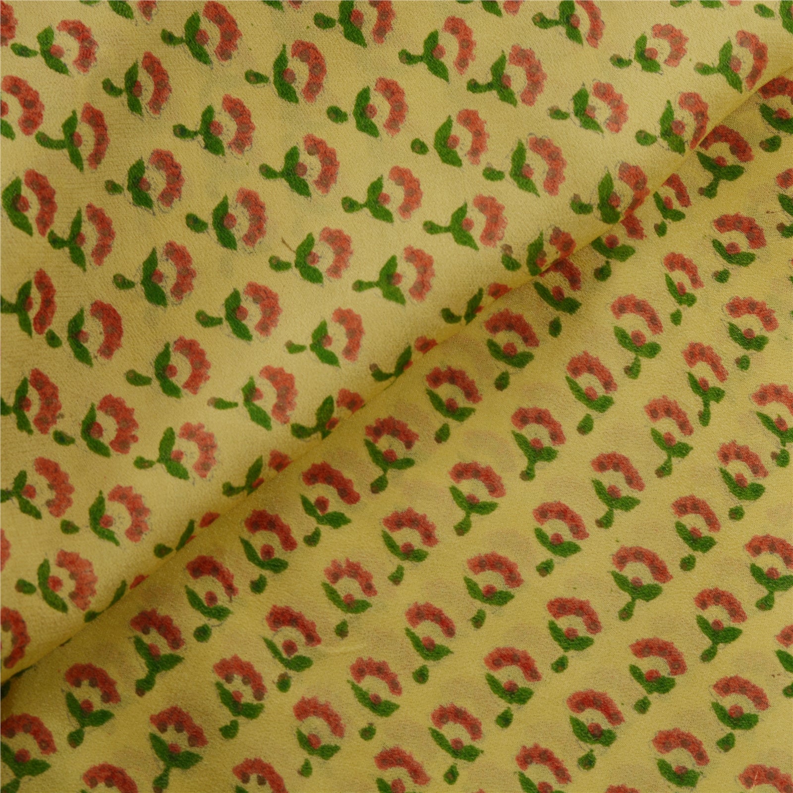 Sanskriti Vintage Saree Blend Georgette Embroidered Premium Craft Sustainable Fabric Sari