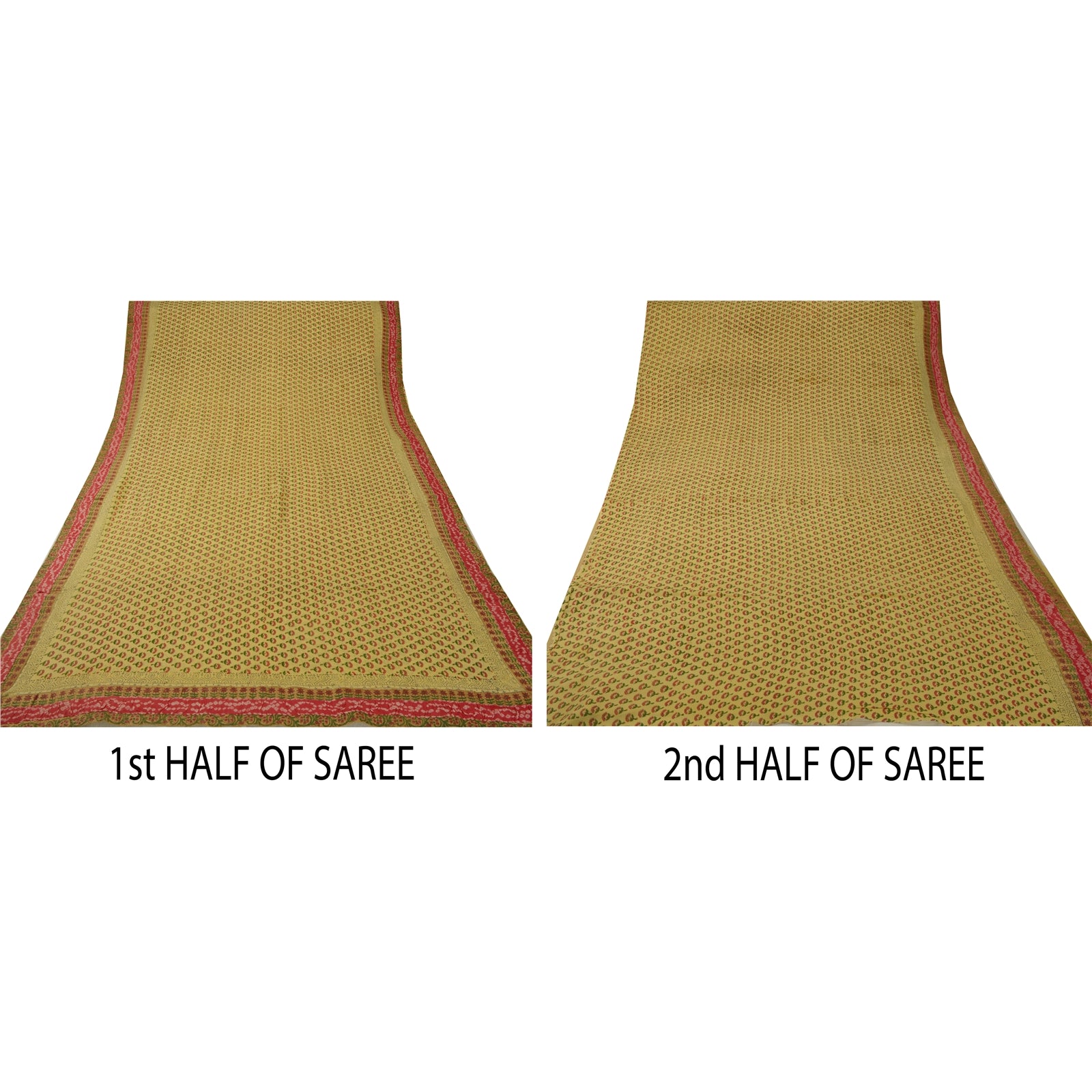 Sanskriti Vintage Saree Blend Georgette Embroidered Premium Craft Sustainable Fabric Sari