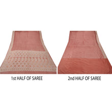 Load image into Gallery viewer, Peach Saree Art Silk Woven Craft Fabric Premium 5 Yard Sari
