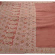 Load image into Gallery viewer, Peach Saree Art Silk Woven Craft Fabric Premium 5 Yard Sari
