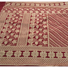 Load image into Gallery viewer, Sanskriti Vintage Dark Red Sarees Art Silk Woven Craft Fabric 5 YD Premium Sari
