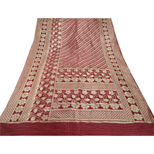 Load image into Gallery viewer, Sanskriti Vintage Dark Red Sarees Art Silk Woven Craft Fabric 5 YD Premium Sari
