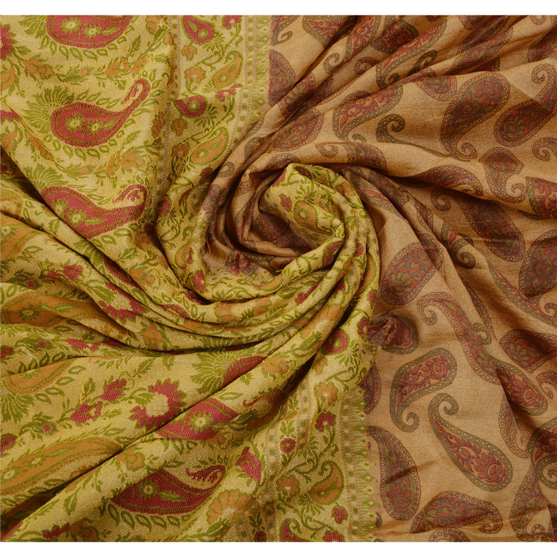 Sanskriti Vintage Brown Sarees Pure Silk Woven Craft Indian Sari Premium Sustainable Fabric