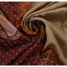 Load image into Gallery viewer, Brown Saree 100% Pure Cotton Woven Craft Fabric 5 Yd Sari
