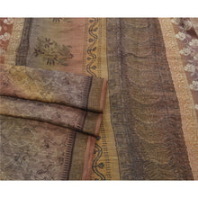 Load image into Gallery viewer, Sanskriti Vintage Brown Saree 100% Pure Silk Woven Craft Fabric Decor Sari

