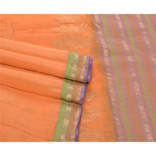 Load image into Gallery viewer, Peach Saree Blend Silk Woven Craft Fabric Premium 5 Yard Sari
