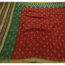 Load image into Gallery viewer, Dark Red Saree Georgette Woven Craft Fabric 5 Yard Zari Sari

