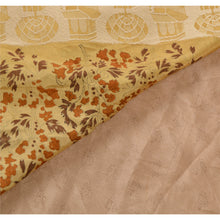 Load image into Gallery viewer, Fawn Saree 100% Pure Silk Woven Craft Fabric 5 Yard Sari
