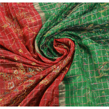 Load image into Gallery viewer, Sanskriti Vinatage Green Saree Pure Silk Woven Painted Craft Fabric Premium Sari
