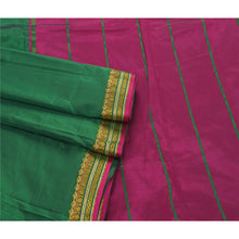 Load image into Gallery viewer, Sanskriti Vinatage Green Saree Art Silk Woven Craft Fabric Premium Zari Sari
