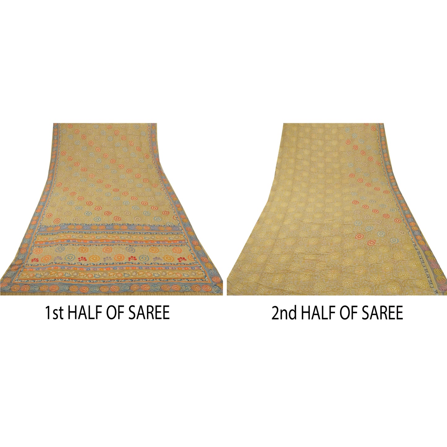 Sanskriti Vintage Sarees Pure Georgette Silk Embroidered Sustainable Fabric Premium Sari