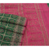 Sanskriti Vintage Green Saree 100% Pure Silk Woven Brocade Craft Sustainable Fabric Sari