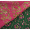 Sanskriti Vintage Green Saree 100% Pure Silk Woven Brocade Craft Sustainable Fabric Sari