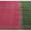 Sanskriti Vintage Green Saree 100% Pure Silk Woven Brocade Craft Sustainable Fabric Sari