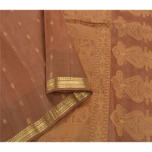 Load image into Gallery viewer, Brown Saree 100% Pure Organza Silk Woven Craft Fabric Sari
