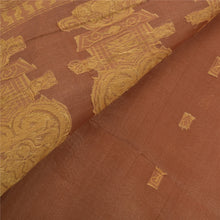 Load image into Gallery viewer, Brown Saree 100% Pure Organza Silk Woven Craft Fabric Sari
