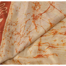 Load image into Gallery viewer, Cream Saree Pure Silk Batik Work Craft Fabric Zari Border Sari
