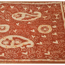 Load image into Gallery viewer, Cream Saree Pure Silk Batik Work Craft Fabric Zari Border Sari
