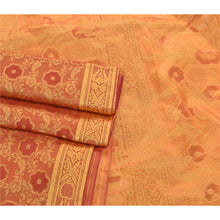 Load image into Gallery viewer, Sanskriti Vinatage Sanskriti Vintage Orange Indian Sarees Art Silk Woven Craft Fabric Premium Sari
