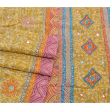 Load image into Gallery viewer, Sanskriti Vinatage Lemon Saree Pure Silk Embroidered Premium Fabric 5 Yard Sari
