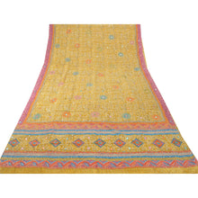 Load image into Gallery viewer, Sanskriti Vinatage Lemon Saree Pure Silk Embroidered Premium Fabric 5 Yard Sari

