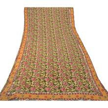 Load image into Gallery viewer, Sanskriti Vinatage Sanskriti Vintage Green Sarees Georgette Embroidered Premium Fabric Patch Sari

