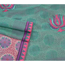 Load image into Gallery viewer, Sanskriti Vintage Green Saree Art Silk Embroidered Sari Craft Patch Work Fabric
