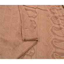 Load image into Gallery viewer, Sanskriti Vinatage Sanskriti Vintage Brown Sarees Pure Silk Woven Craft Fabric Cultural 5 Yard Sari
