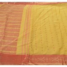 Load image into Gallery viewer, Sanskriti Vinatage Yellow Saree 100% Pure Cotton Woven Craft 5 Yard Fabric Sari

