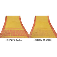 Load image into Gallery viewer, Sanskriti Vinatage Yellow Saree 100% Pure Cotton Woven Craft 5 Yard Fabric Sari
