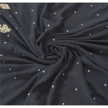 Load image into Gallery viewer, Sanskriti Vintage Black Indian Sari Georgette Hand Beaded Sarees Cultural Fabric
