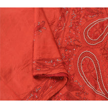 Load image into Gallery viewer, Sanskriti Vinatage Sanskriti Vintage Orange Saree Pure Silk Hand Beaded Premium Sari Craft Fabric
