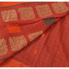 Sanskriti Vintage Rusty Orange Saree Blend Silk Woven Craft Sustainable Fabric Premium Sari