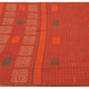 Sanskriti Vintage Rusty Orange Saree Blend Silk Woven Craft Sustainable Fabric Premium Sari
