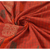 Sanskriti Vintage Rusty Orange Saree Blend Silk Woven Craft Sustainable Fabric Premium Sari