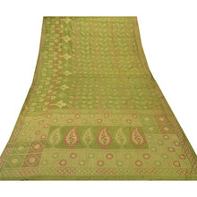 Load image into Gallery viewer, Sanskriti Vintage Green Saree 100% Pure Silk Woven Craft 5 Yard Fabric Sari
