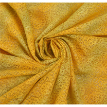Load image into Gallery viewer, Sanskriti Vintage Yellow Indian Sari Net Mesh Yellow Woven Fabric Premium Sarees
