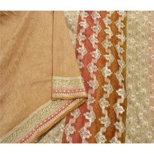 Load image into Gallery viewer, Sanskriti Vinatage Sanskriti Vintage Beige Sarees 100% Pure Silk Woven Craft 5 Yard Fabric Sari
