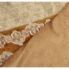 Load image into Gallery viewer, Sanskriti Vinatage Sanskriti Vintage Beige Sarees 100% Pure Silk Woven Craft 5 Yard Fabric Sari
