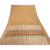 Sanskriti Vintage Beige Sarees 100% Pure Silk Woven Craft 5 Yard Sustainable Fabric Sari