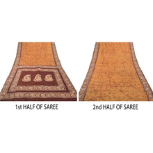 Load image into Gallery viewer, Sanskriti Vintage Saffron Indian Sari Pure Silk Batik Work Craft Fabric Sarees
