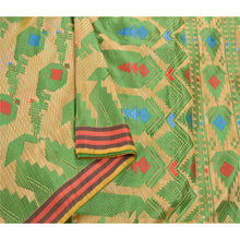 Load image into Gallery viewer, Sanskriti Vintage Cream Sarees Art Silk Woven Craft Fabric Cultural 5 YD Sari
