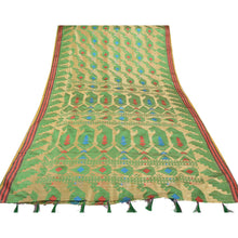 Load image into Gallery viewer, Sanskriti Vintage Cream Sarees Art Silk Woven Craft Fabric Cultural 5 YD Sari
